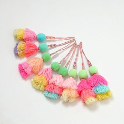 POM PON  MISANGA CHARM  - PASTEL COLOR ASSORT - Green/Blue -