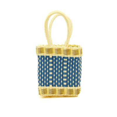 CLASICO BAG - Metallic Blue / Cream - (MINI)