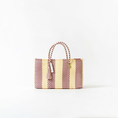 MERCADO BAG - Letra×hal ORIGINAL STRIPE - Cream / Metallic Pink（SHORT XS）