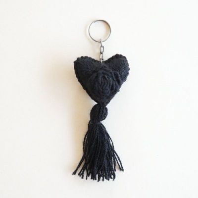 HEART CHARM 2025  - Black ASSORT - (key ring type)