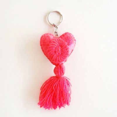 HEART CHARM 2025  - Pink ASSORT - (key ring type)