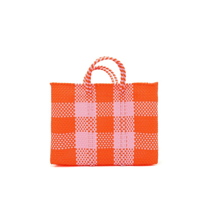 MERCADO BAG - BIG CHECK - Orange /Pink (SHORT S) | Letra