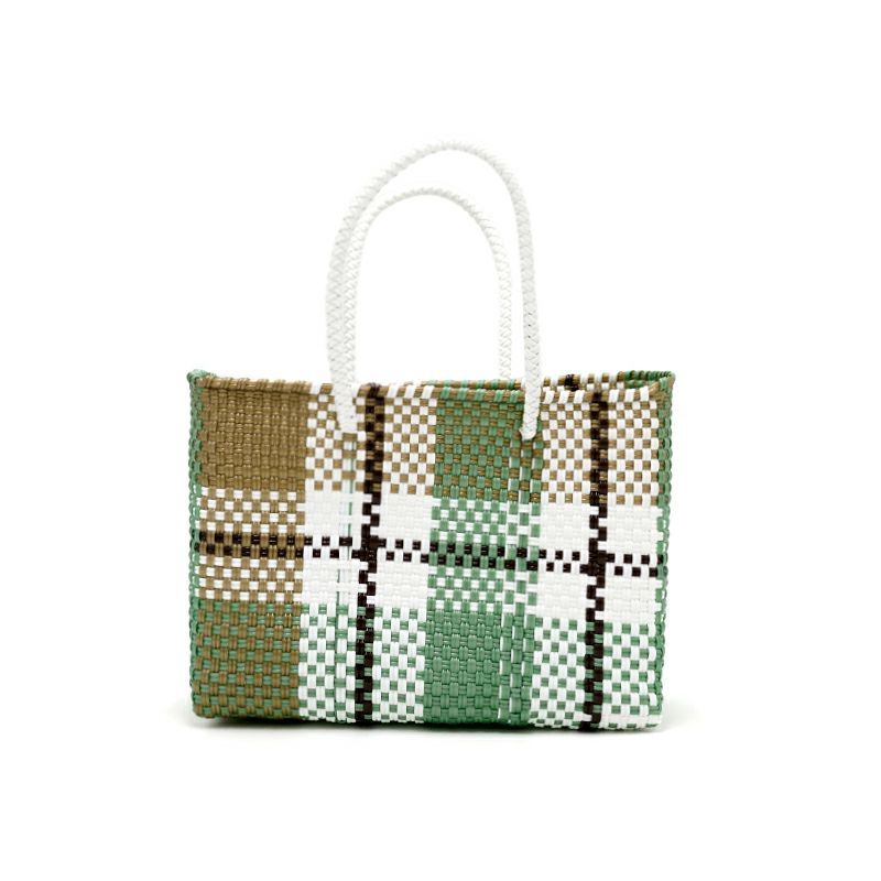 MERCADO BAG - TARTAN CHECK - White / Gold /Metallic Green (XXS